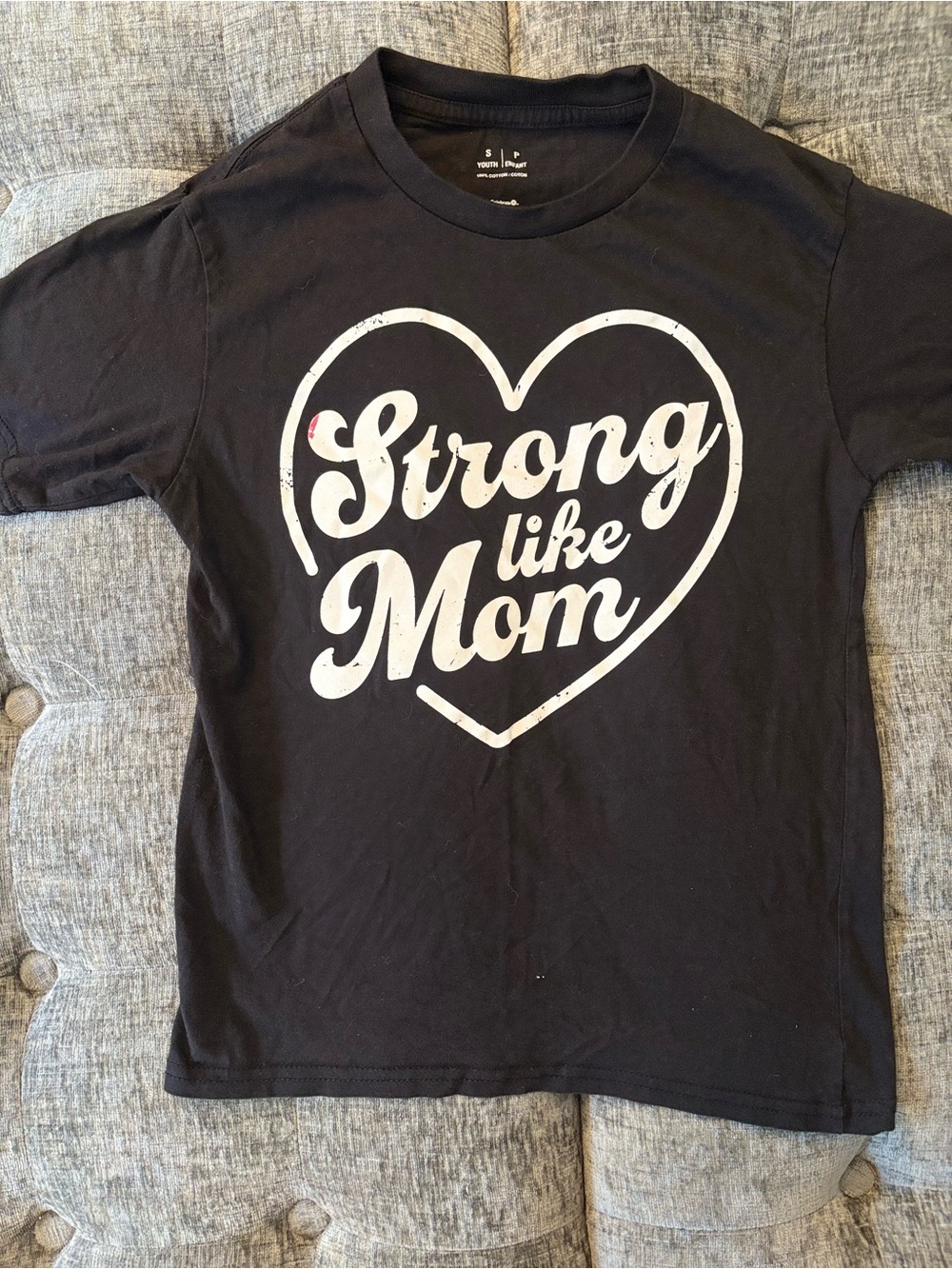 Strong Like Mom Black Kids Graphic Tee
